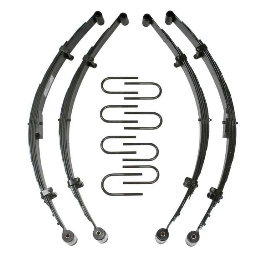 Skyjacker SOFTRIDE suspension lift kit components including black powder-coated springs and mounting hardware