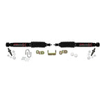 Black Skyjacker steering stabilizer shock and mounting hardware for 2000-2010 Chevrolet and GMC trucks and SUVs.