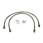Skyjacker FBL48 stainless steel braided brake hose with heavy duty brass fittings and clear polyurethane coating