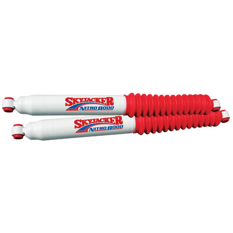 Skyjacker Nitro series gas-pressurized twin-tube shock absorber with chromed piston rod for 2006-2010 Dodge Ram trucks.