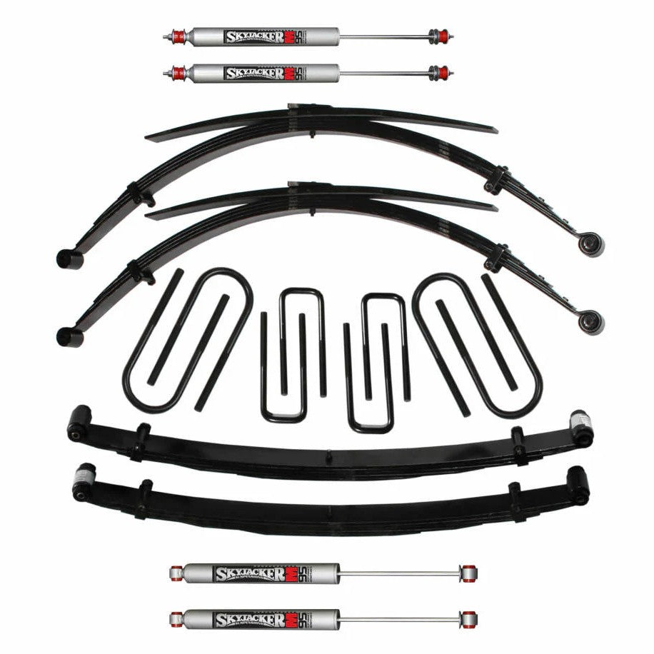 Skyjacker 4-inch suspension lift system for 1965-1978 Ford F-250 including 4 M95 Monotube shocks and hardware.