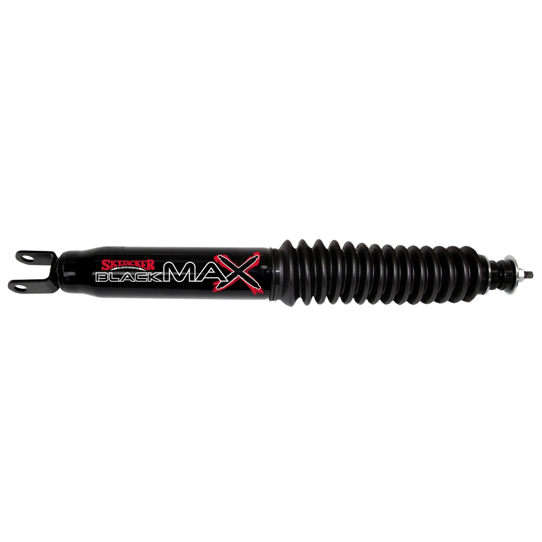 Skyjacker Black Max B8596 twin-tube shock absorber with black body and chrome shaft.