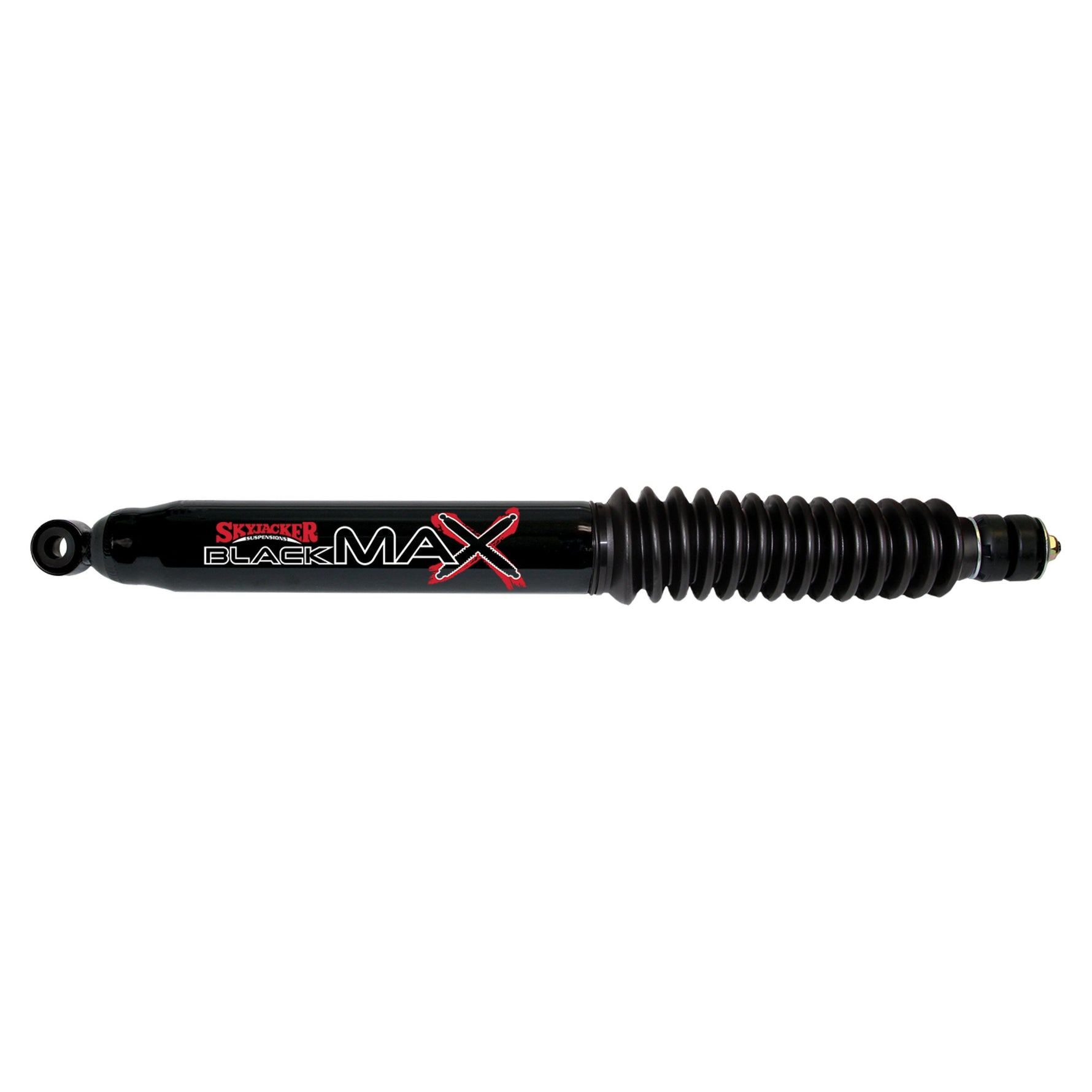 Skyjacker Black Max twin-tube shock absorber B8574 with black body and chrome-plated shaft.