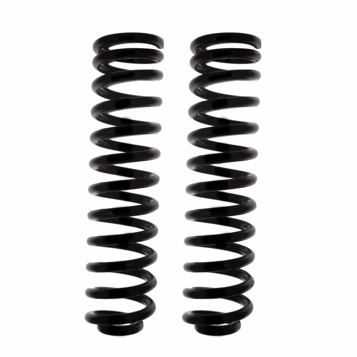 A pair of Skyjacker variable rate front coil springs for 2005-2018 Ford Super Duty 4WD trucks.
