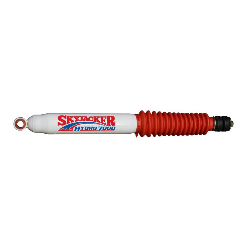 Skyjacker Hydro H7094 twin-tube shock absorber with 5/8 inch chrome rod and red protective boot.