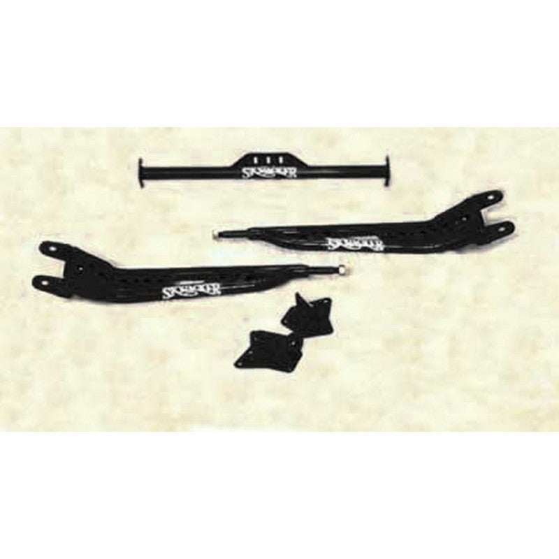 Skyjacker RA135 tubular hardened steel radius arms with polyurethane bushings and mounting hardware.