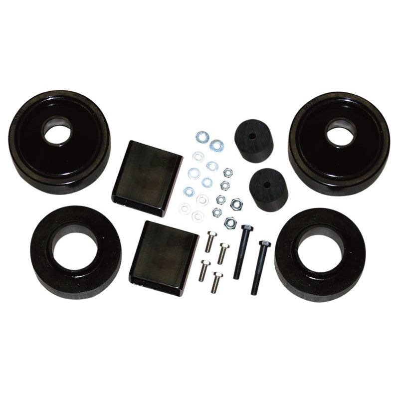 Skyjacker JK20 suspension lift kit components in black powder coat for 2007-2018 Jeep Wrangler JK.