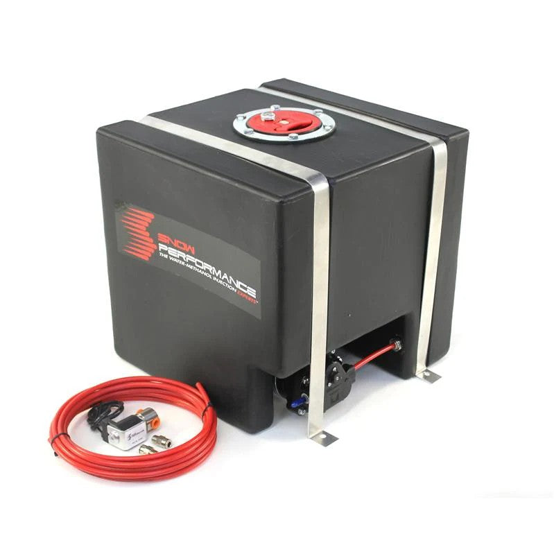 Snow Performance SNO-40012 3 quart water-methanol reservoir tank with integrated mounting tabs.