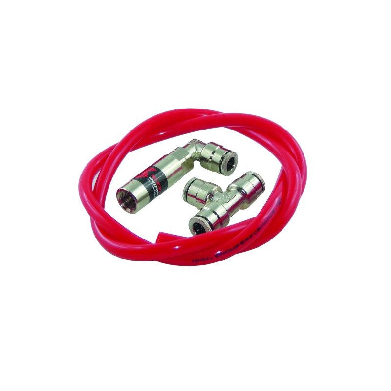 Snow Performance SNO-40040 dual nozzle upgrade kit featuring high-pressure tubing and quick-connect T-fittings