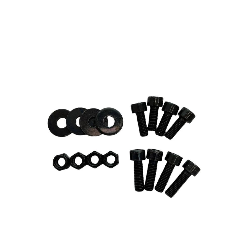 Sparco bottom mount seat hardware spacer kit featuring black zinc plated spacers and bolts.