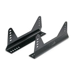 Black aluminum Sparco 90-degree side mount seat brackets featuring multiple adjustment slots for racing seat installation.