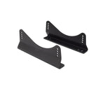 A pair of black aluminum Sparco side mount seat brackets featuring multi-hole height and tilt adjustment slots.