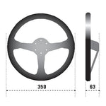 Sparco 345 three-spoke performance steering wheel wrapped in premium black leather.