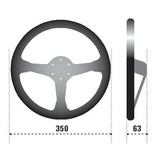 Sparco 345 three-spoke performance steering wheel wrapped in premium black leather.
