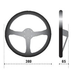 Sparco 368 competition steering wheel with black suede grip and three-spoke frame.