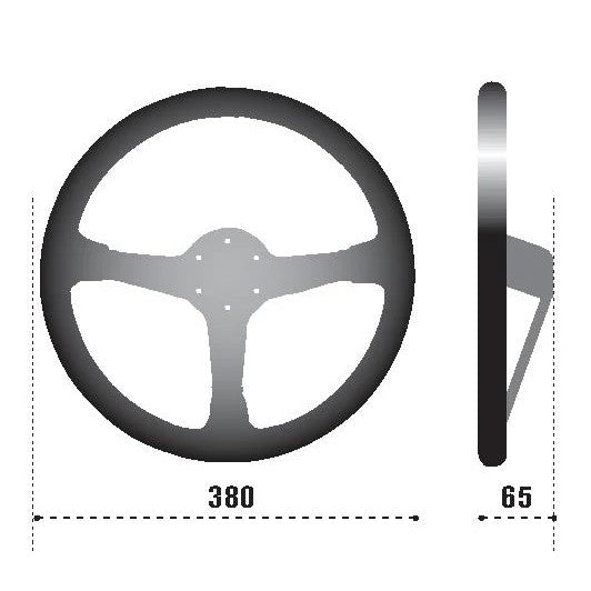 Sparco 368 competition steering wheel with black suede grip and three-spoke frame.
