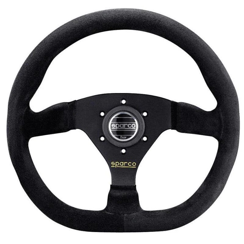 Sparco L360 Ring 330mm D-shape steering wheel with black suede grip and center horn button
