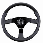 Sparco L505 Lap 5 three-spoke steering wheel in black leather and suede with anatomical grips and 350mm diameter.