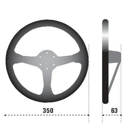 Sparco L777 three-spoke steering wheel wrapped in premium black suede.
