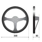 Sparco L777 three-spoke steering wheel wrapped in premium black suede.