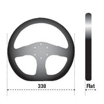 Sparco Ring L360 black leather steering wheel with a flat-bottom three-spoke design and center horn button.