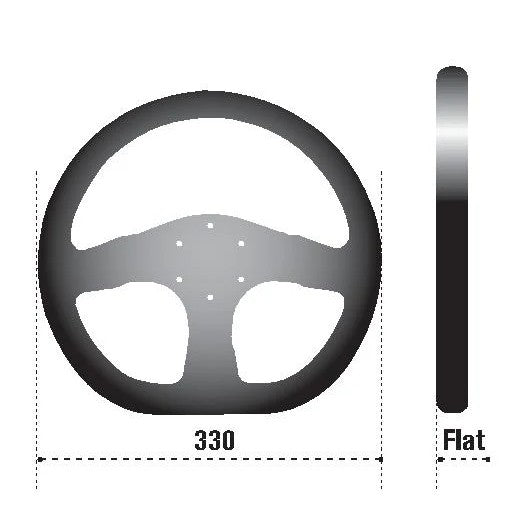 Sparco Ring L360 black leather steering wheel with a flat-bottom three-spoke design and center horn button.