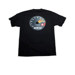 Black Sparco T-shirt with tachometer-inspired graphic design in size Extra Large.