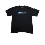 Black Sparco t-shirt with white Sparco World Wide Web graphic logo on the chest, size XXL.