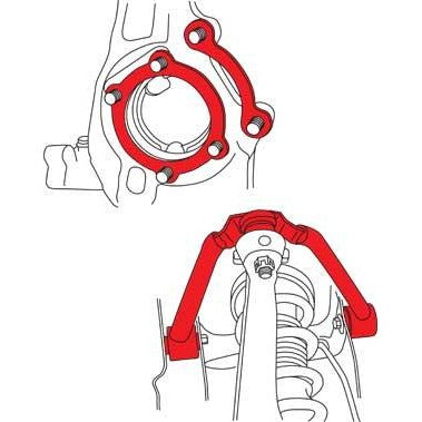 SPC Performance 72123 tubular front adjustable upper control arms with ball joints and hardware for Nissan 350Z and G35.