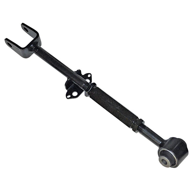 SPC Performance 67292 adjustable steel lower setback control arm with bonded rubber bushings and turnbuckle adjuster.