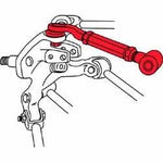 SPC Performance 67590 EZ Arm XR rear upper adjustable control arm with rubber bushings and turnbuckle adjuster.