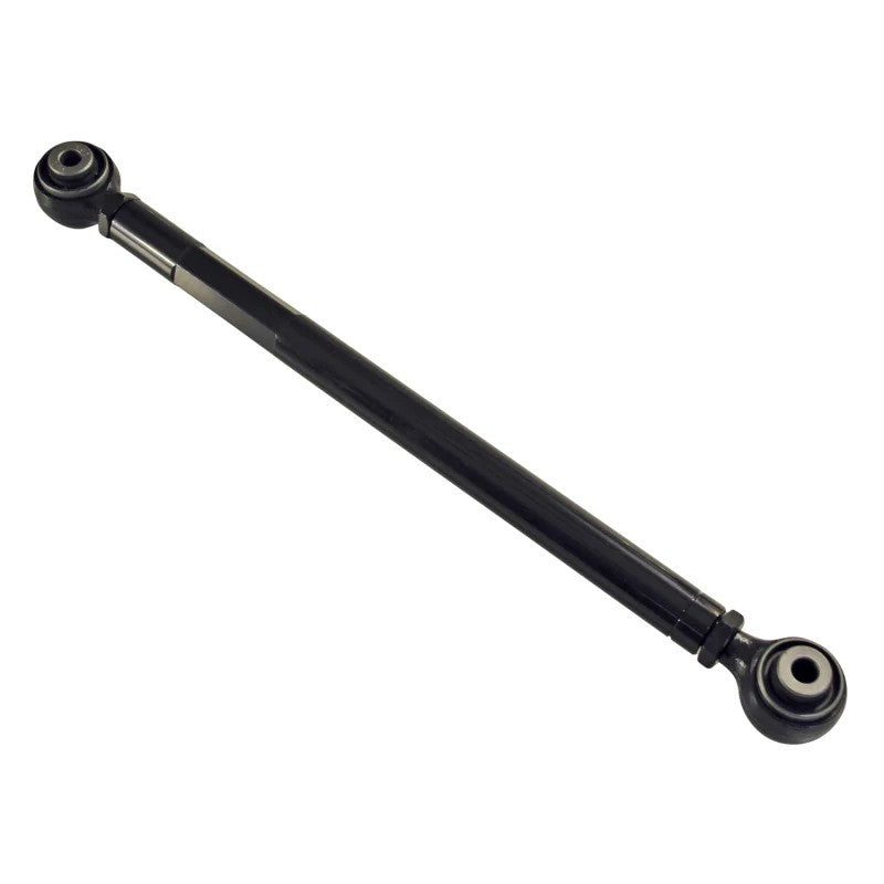 SPC Performance 67108 high-strength steel rear adjustable control arm with forged ends and rubber bushings.