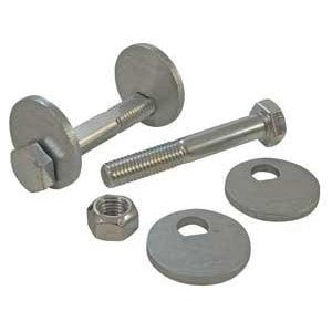 SPC Performance front cam bolt kit including two adjustment bolts and hardware for Nissan Frontier and Xterra control arms.