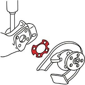 White nylon SPC Performance 71522 rear toe shim providing 0.38 degrees of alignment adjustment for Audi and VW.