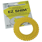 Yellow SPC Performance 75600 EZ Shim dual-angle adjustable shim for rear camber and toe correction.