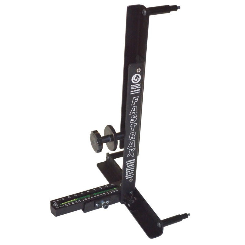 SPC Performance FasTrax camber and caster gauge with adjustable wheel mounting bracket for 13 to 17 inch rims.
