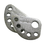 A pair of SPC Performance GM alignment cam lock plates with a hex-chromate free finish.