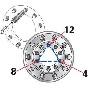 Set of three SPC Performance 32111 threadless wheel centering sleeves for 22mm heavy-duty truck studs.