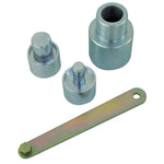 SPC Performance 75990 rear bushing press adapter set and adjustment wrench for Mercedes-Benz and Chrysler vehicles.