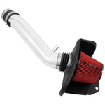 Spectre air intake kit with polished aluminum tube, red cone filter, and black heat shield for 3.6L Jeep and Dodge.