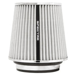White Spectre HPR conical air filter featuring 5.5-inch height and internal inverted cone top design.