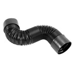 Black 4-inch flexible air ducting hose with two threaded PVC couplers for intake systems