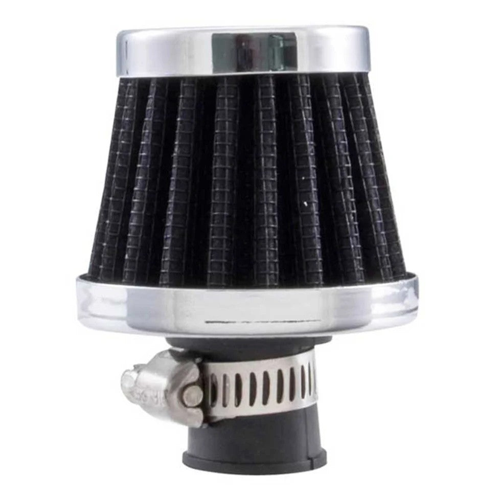 Spectre 3991 breather filter with black synthetic media and triple chrome-plated steel top and 10mm flange.
