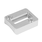 Raw aluminum weld-on blade-style MAF sensor mounting pad for 3.5 or 4-inch intake tubing.