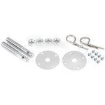 Spectre 42563 universal hood pin kit with chrome posts, scuff plates, and hair pin clips
