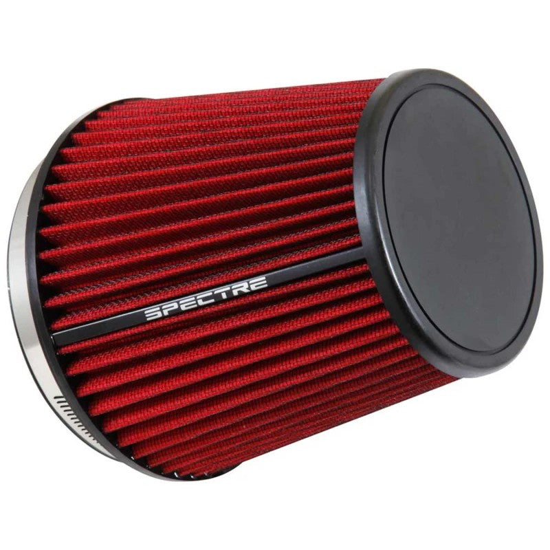 Red Spectre HPR9892 universal conical air filter with 6-inch flange and chrome-plated steel top.