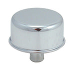 Triple chrome-plated steel push-in valve cover oil breather cap with 3/4 inch mounting neck