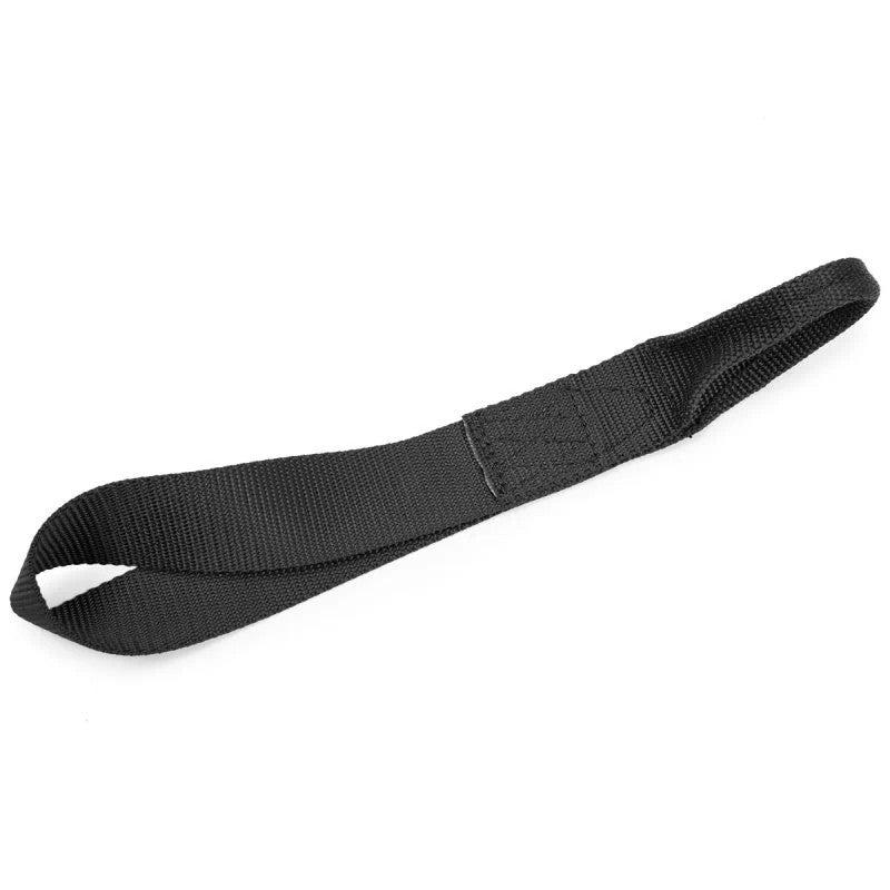 Black SpeedStrap 1.5-inch wide by 12-inch long heavy-duty soft-tie extension loop for vehicle tie-down securement.
