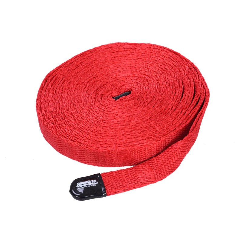 SpeedStrap 1-inch wide by 30-foot long SuperStrap weavable recovery strap in black.