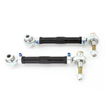 Pair of black anodized gun-drilled 2024 aluminum rear toe arms for 2001-2005 Lexus IS300 with FK rod ends.